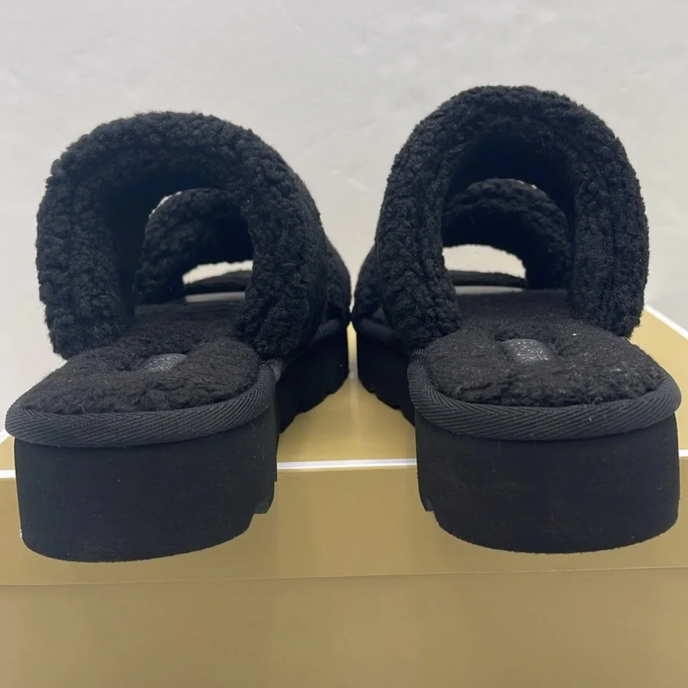 Michael Kors Black Faux Shearling Slides - Picture 13 of 16